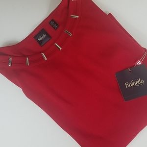 NWT, Rafaella, 0001, Red pullover top, Sz XSP